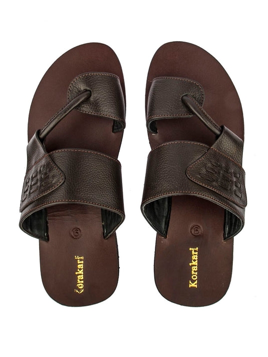 Designer Comfort: Handmade Brown Leather Sandals for Men