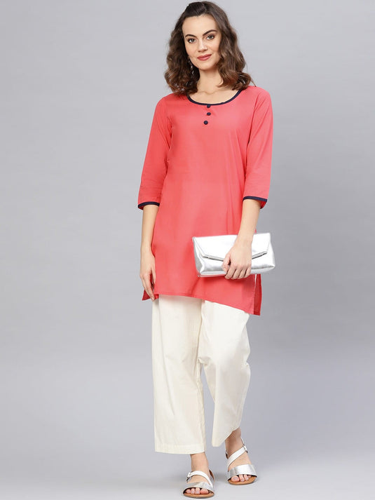 3/4sleeves front buttoned kurti