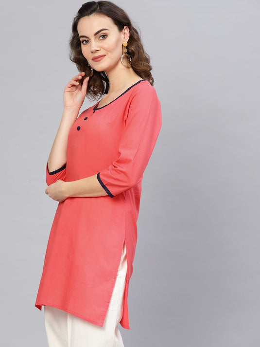 3/4sleeves front buttoned kurti