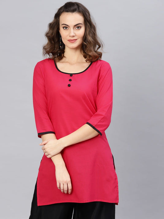 3/4sleeves front buttoned kurti