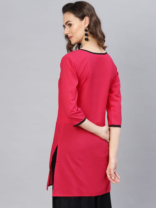 3/4sleeves front buttoned kurti