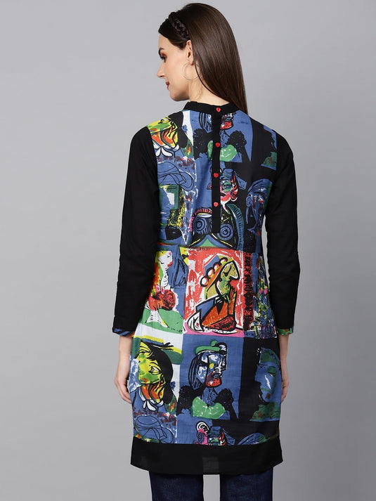 Picasso Printed Reversible Kurti