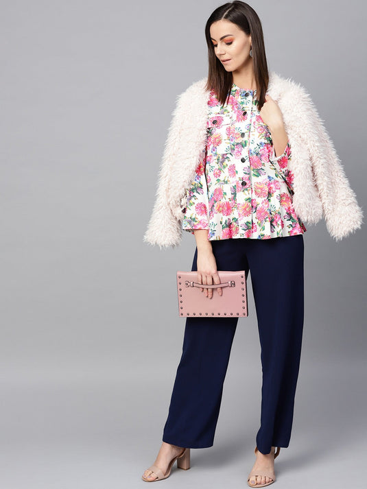 Printed Peplum Blazer