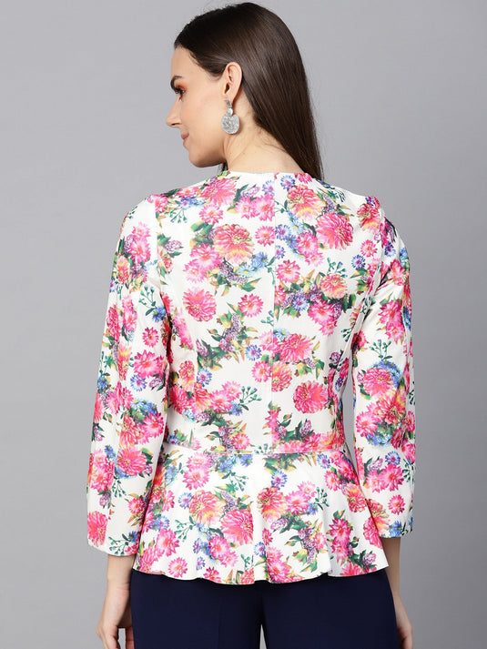 Printed Peplum Blazer