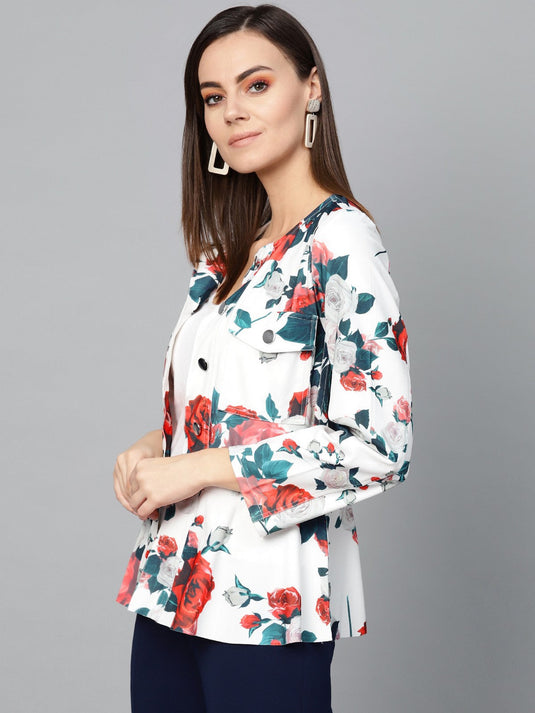 Printed Peplum Blazer