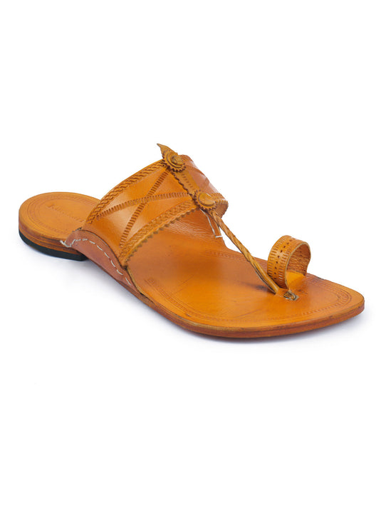 Fresh Yellow Men's Kolhapuri Chappal