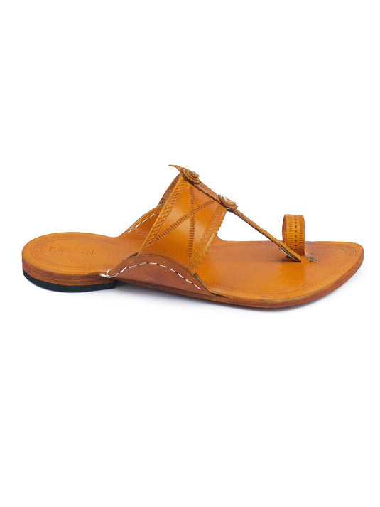 Fresh Yellow Men's Kolhapuri Chappal