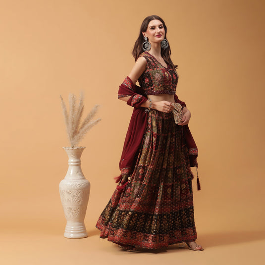 Pannkh Luxe Printed Lehenga with Dupatta Set