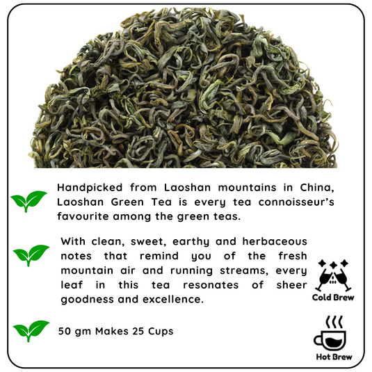 ENERGY China Laoshan Green Leaf - The Tea That Gives You More Energy and Focus - Radhikas Fine Teas and Whatnots