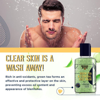 Tan Removal Face Scrub & Green Tea Face Wash Combo