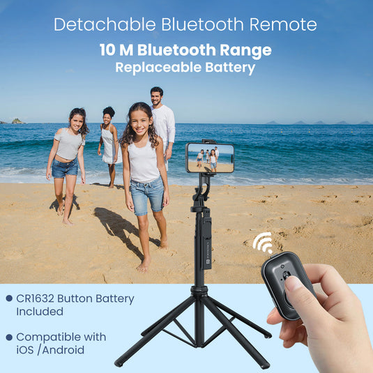 Portronics Lumistick 2 best Selfie Stick with tripod and wireless remote control| best tripod and selfie stick with remote 
