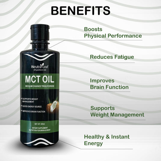 Neutra Leaf Pure MCT | Helps To Get Slim | 100% Coconut Source | Instant Energy - 500ml