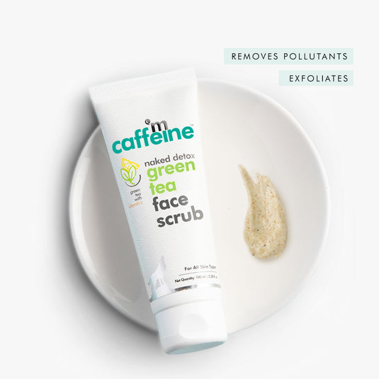 mCaffeine Naked Detox Green Tea Face Scrub (100 gm)