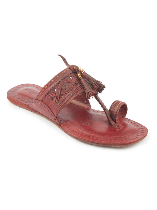 The Burgundy Legacy -kolhapuri chappal for women's