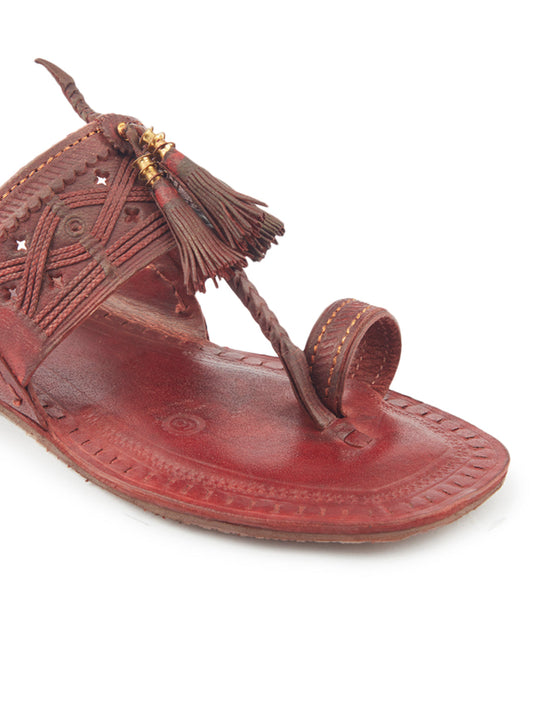 The Burgundy Legacy -kolhapuri chappal for women's