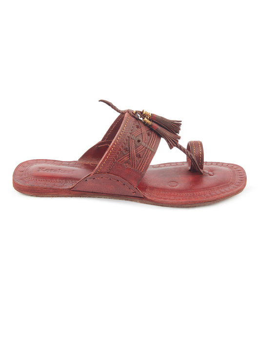 The Burgundy Legacy -kolhapuri chappal for women's