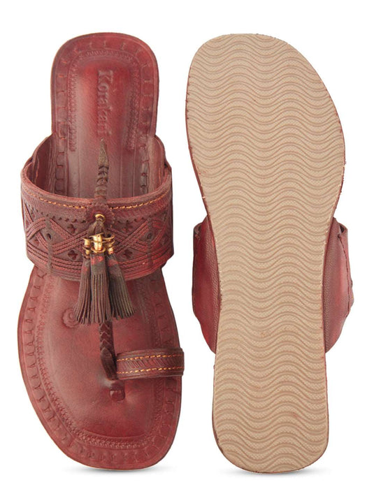 The Burgundy Legacy -kolhapuri chappal for women's