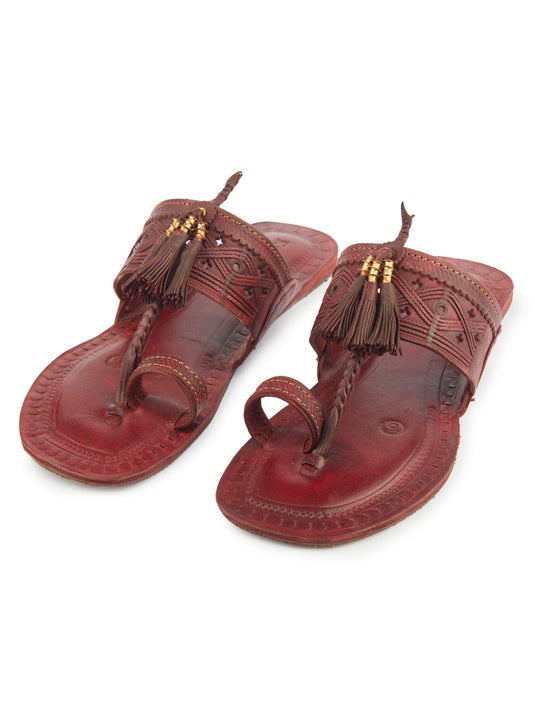 The Burgundy Legacy -kolhapuri chappal for women's