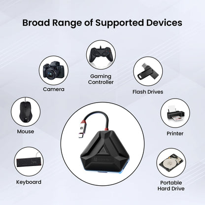 Black Portronics Mport 6C usb Hub supported board range devices