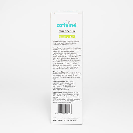 mCaffeine Toner Serum- Vitamin C 1.5% & Green Tea