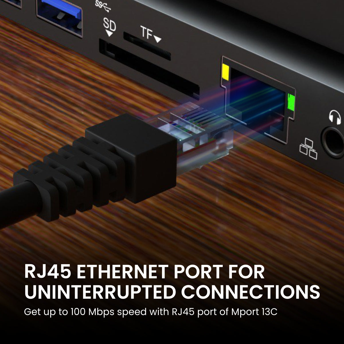 Portronics Mport 13C USB Multiport hub 13-in-1 docking station with USB, HDMI, Ethernet, & VGA ports, and Type-C PD charging slot along with TF & SD card slots. Grey