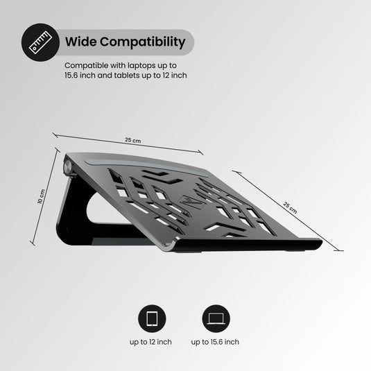 buy Portronics my hexa 5 portable and lightweight laptop stand for laptop with wide compatibility. Grey