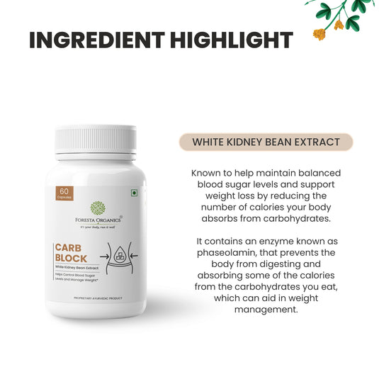 Carb Block with Pure White Kidney Bean Extract