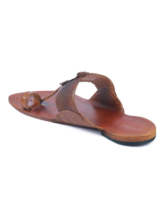 Traditional Tan Men's Kolhapuri Chappal