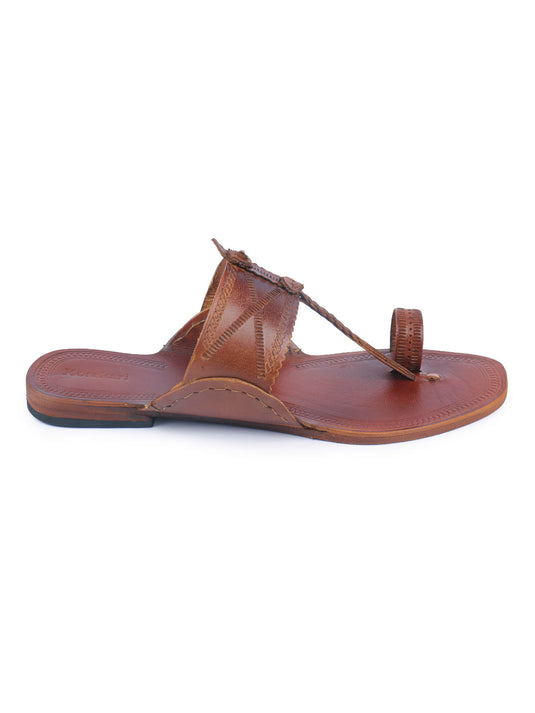 Modern Tan Men's Kolhapuri Chappal