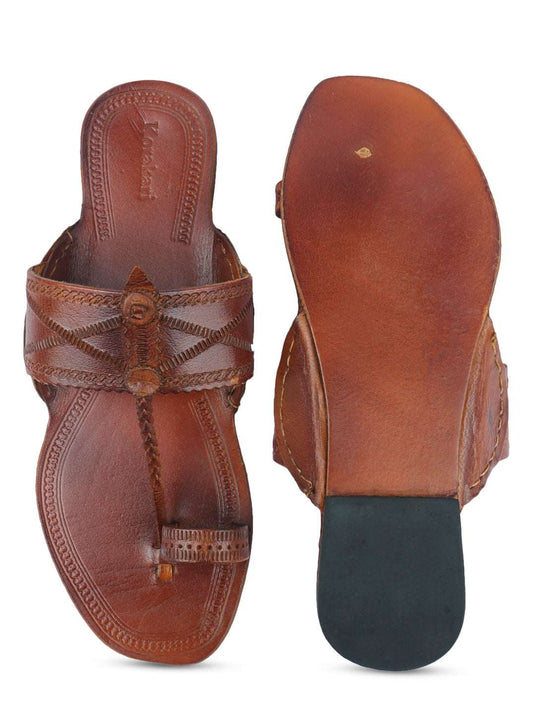 Modern Tan Men's Kolhapuri Chappal