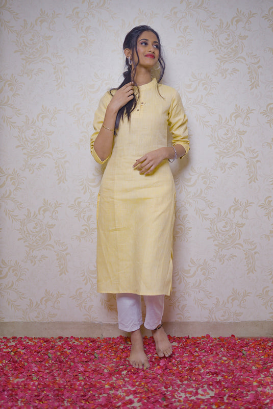 Women Yellow long Kurta