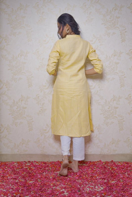 ethnic women yellow kurta