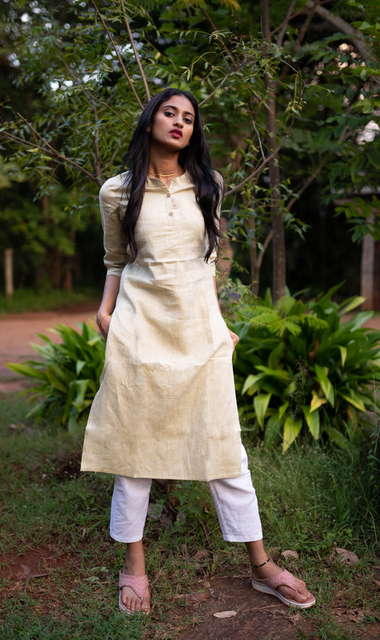 stylish women fawn kurta