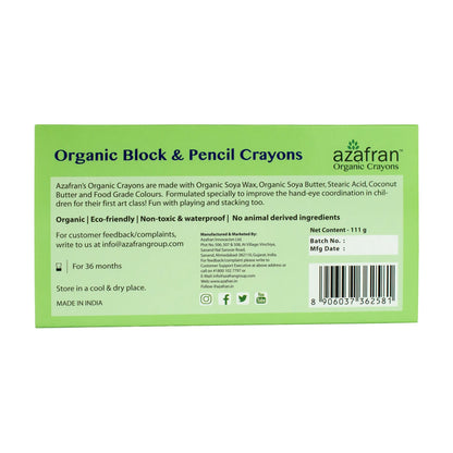 Organic Crayon Combo, 8 Standard Blocks & 6 Pencils