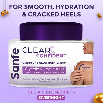 Clear & Confident Overnight Glow Body Cream for Dry & Cracked Feet