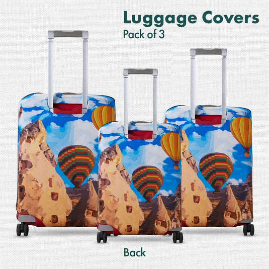 Turkish Delight! Luggage Covers, 100% Organic Cotton Lycra, Small+Medium+Large Sizes, Pack of 3