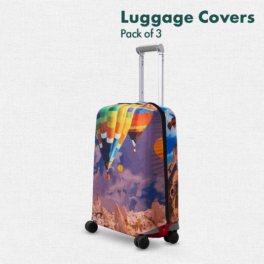 Majestic Turkey! Luggage Covers, 100% Organic Cotton Lycra, Small+Medium+Large Sizes, Pack of 3