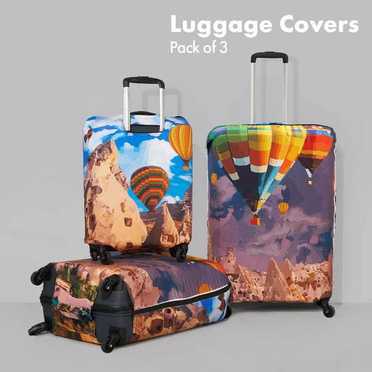 Majestic Turkey! Luggage Covers, 100% Organic Cotton Lycra, Small+Medium+Large Sizes, Pack of 3