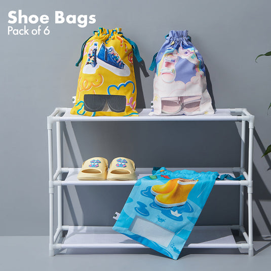 Baby���s Day Out! Unisex Kid's Shoe Bags, 100% Organic Cotton, Pack of 6