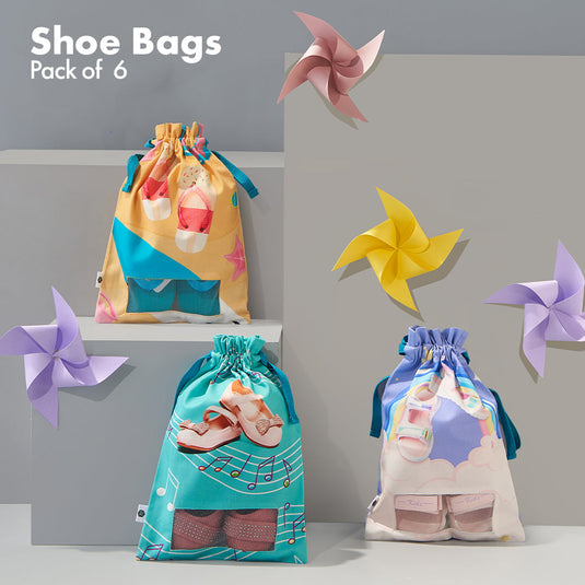 Baby���s Day Out! Unisex Kid's Shoe Bags, 100% Organic Cotton, Pack of 6