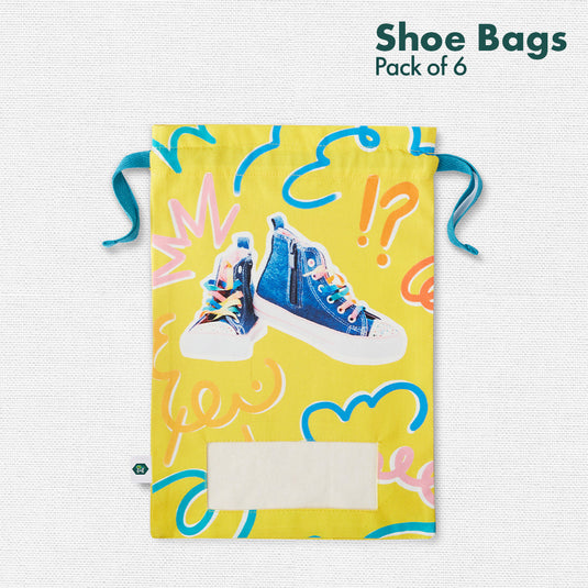 Baby���s Day Out! Unisex Kid's Shoe Bags, 100% Organic Cotton, Pack of 6