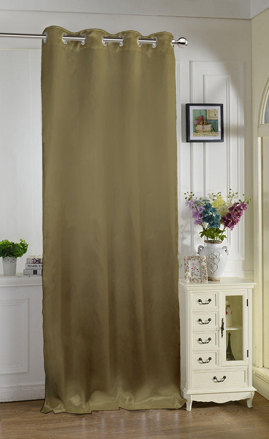 Lushomes Brown Contemporary Premium Plain Door Curtain with 8 metal Eyelets (54 x 90‰Û?)-Torantina, Single pc - Lushomes