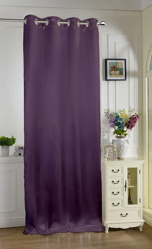 Lushomes Purple Contemporary Premium Plain Door Curtain with 8 metal Eyelets (54 x 90‰Û?)-Torantina, Single pc - Lushomes