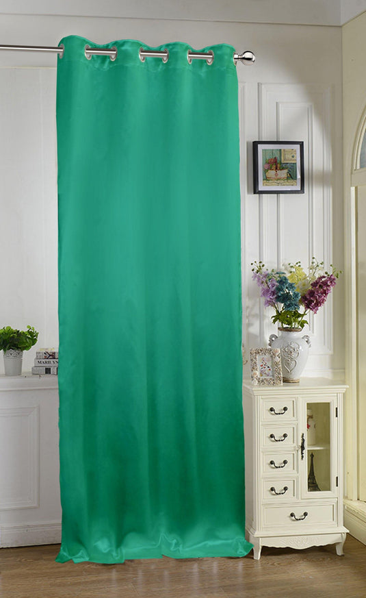 Lushomes Sea Green Contemporary Premium Plain Door Curtain with 8 metal Eyelets (54 x 90‰Û?)-Torantina, Single pc - Lushomes