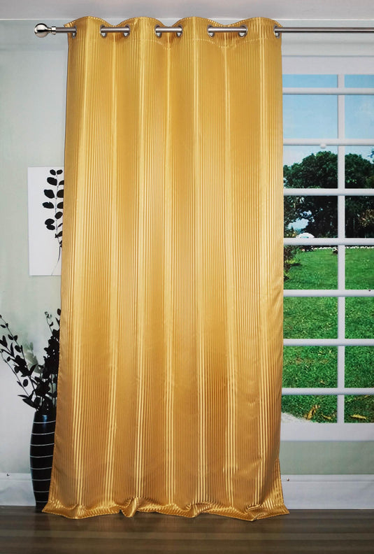 Lushomes Gold Contemporary Stripped Door Curtain with 8 metal Eyelets (54 x 90‰Û?)-Torantina - Lushomes