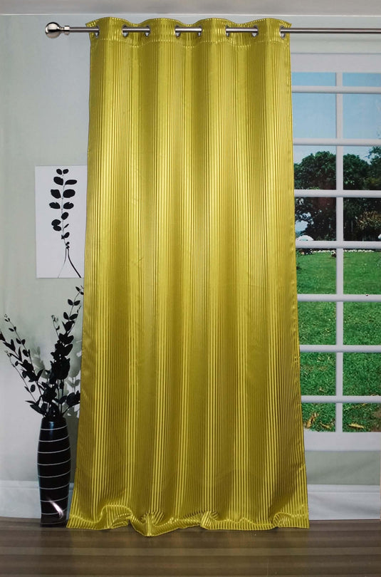 Lushomes Green Contemporary Stripped Door Curtain with 8 metal Eyelets (54 x 90‰Û?)-Torantina - Lushomes