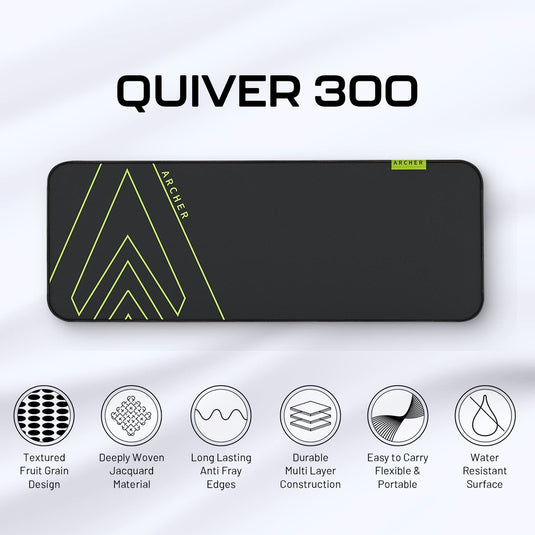 Archer Tech Lab Quiver 300 XL Gaming Mousepad, Night Glow Design, Anti Fray Edges, High Speed+Low Friction Jacquard Cloth Surface, Hexagonal Anti Skid Base, Water-Resistant, Sturdy Multi-Layer Built