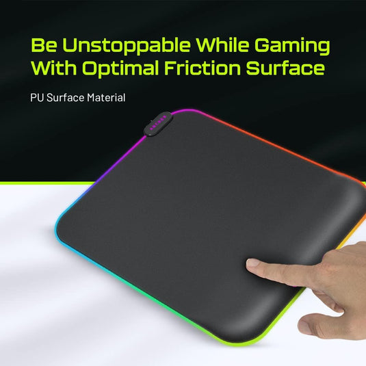 Archer Tech Lab Quiver 200 Gaming Mousepad, 15 RGB Modes, Wrist Rest Hard Mousepad, Soft Memory Foam to Relief Wrist Pain, Natural Rubber Anti Skid Base, Water-Resistant, Plug & Play