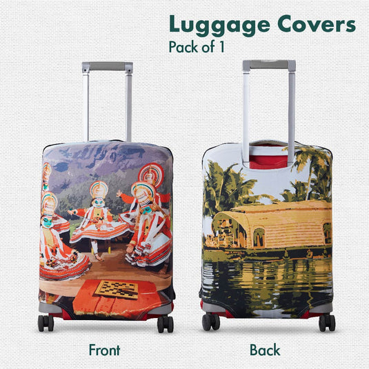 Backwater Bliss! Luggage Cover, 100% Organic Cotton Lycra, Large Size, Pack of 1