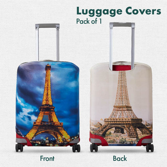 An Evening In Paris! Luggage Cover, 100% Organic Cotton Lycra, Large Size, Pack of 1